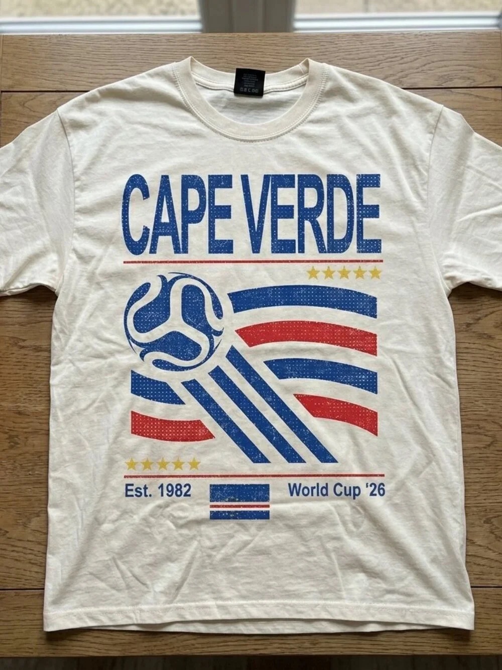 Vintage Cape Verde Soccer World T-SHIRT WHITE OFF Size L